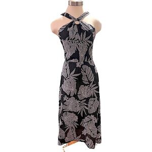 Roz & Ali Woman Dress Size 2 Halter Fit & Flare Floral Sleeveless